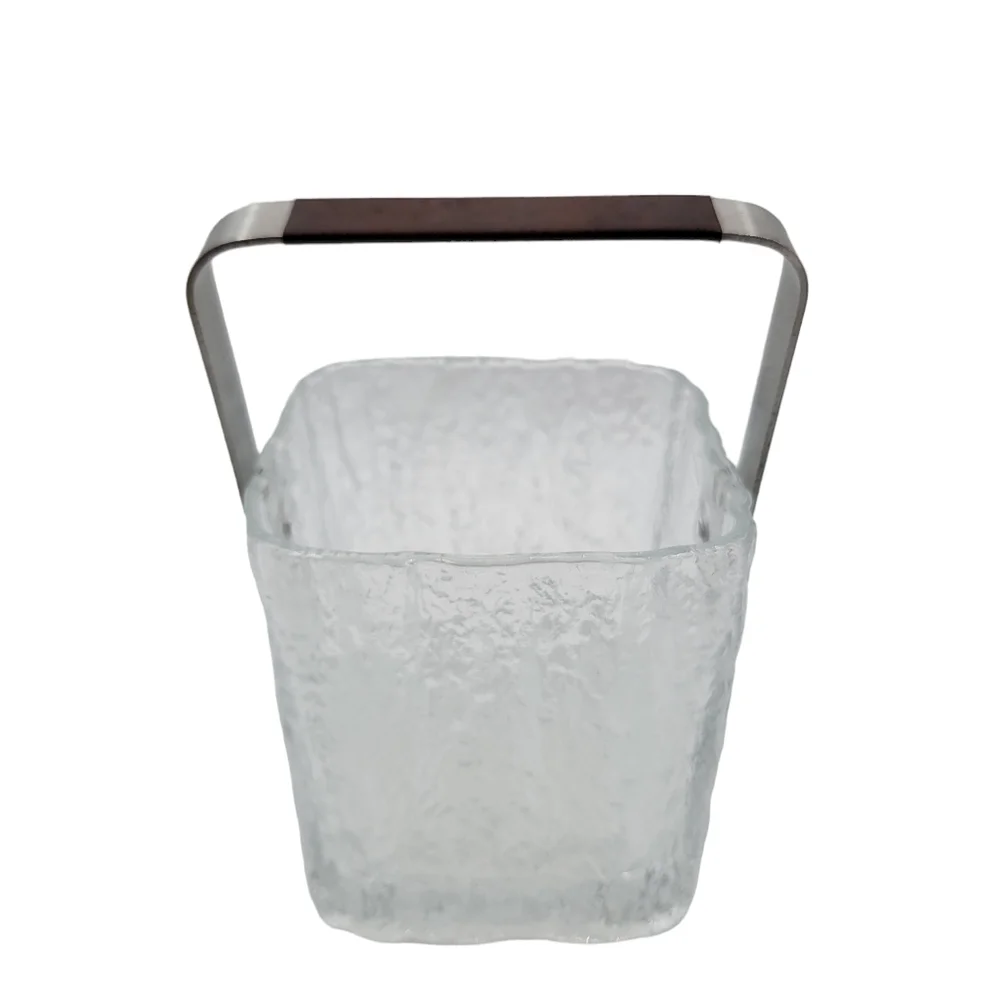 Vintage 1960s Century Modern Crystal Glass Original Ice Bucket